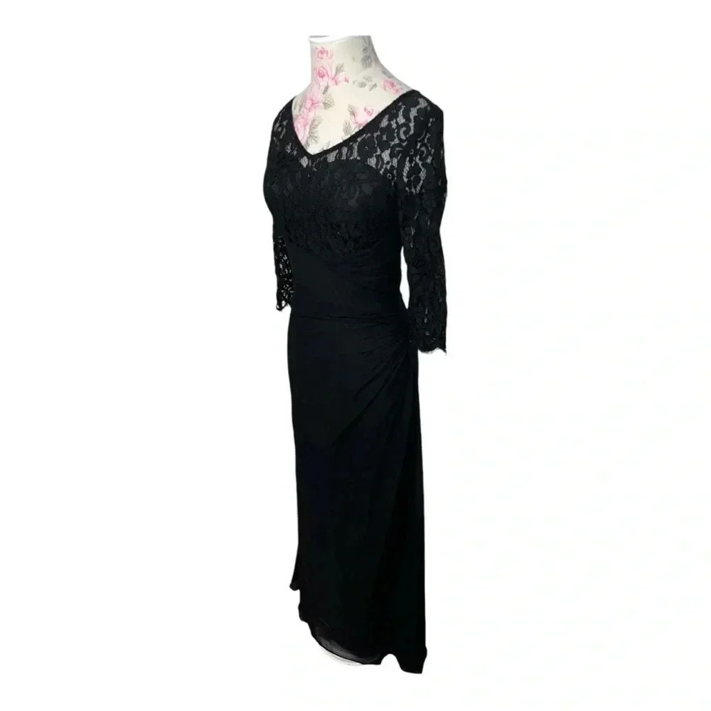 Ever Pretty Women’s Black Lace Side Ruched LBD - Picture 4 of 10